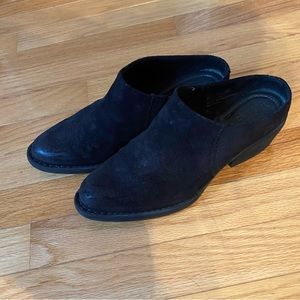 Born Black Suede Clogs